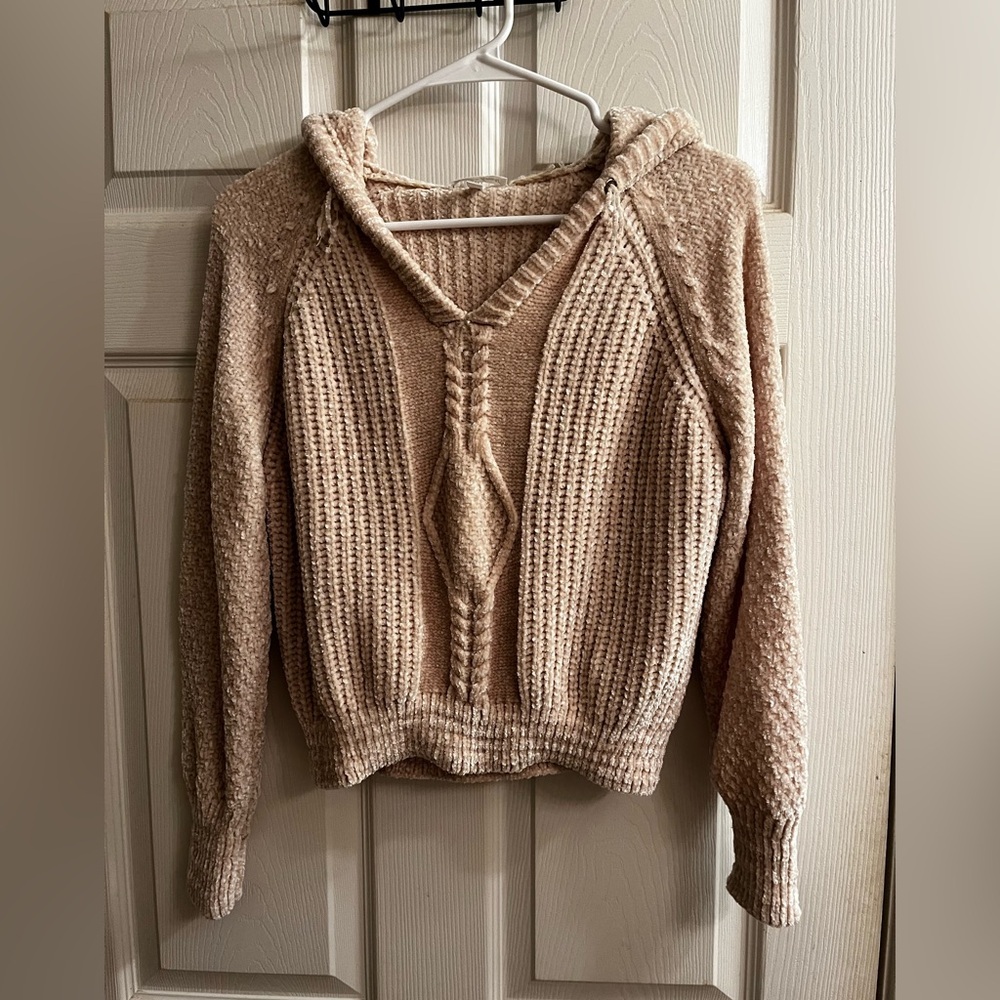 DEREK HEART~Cozy chenille Hooded Sweater~M